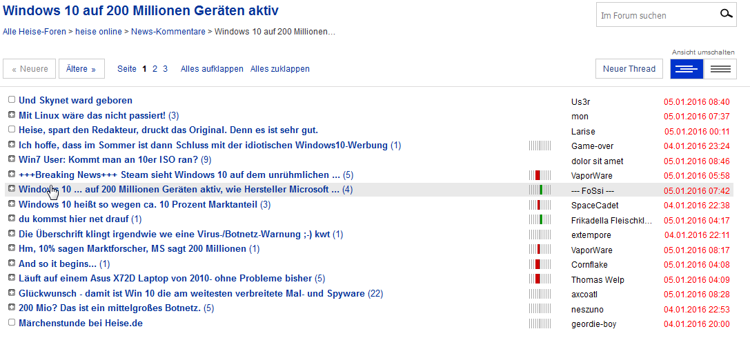 Klicke auf die Grafik für eine vergrößerte Ansicht

Name: 2016-01-05 08_53_14-Windows 10 auf 200 Millionen Geräten aktiv _ Forum - heise online.png
Ansichten: 80
Größe: 51,4 KB
ID: 19368