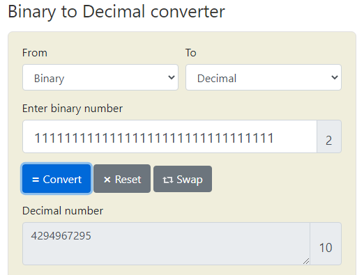 Klicke auf die Grafik für eine vergrößerte Ansicht  Name: Binary to Decimal Converter.png Ansichten: 0 Größe: 17,5 KB ID: 312001