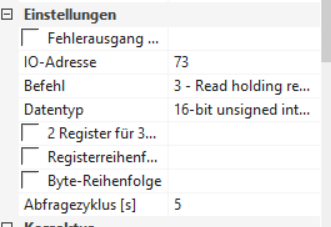 Klicke auf die Grafik für eine vergrößerte Ansicht

Name: Modbus_e3dc_Config_Netzbezug.PNG
Ansichten: 4356
Größe: 27,8 KB
ID: 315006