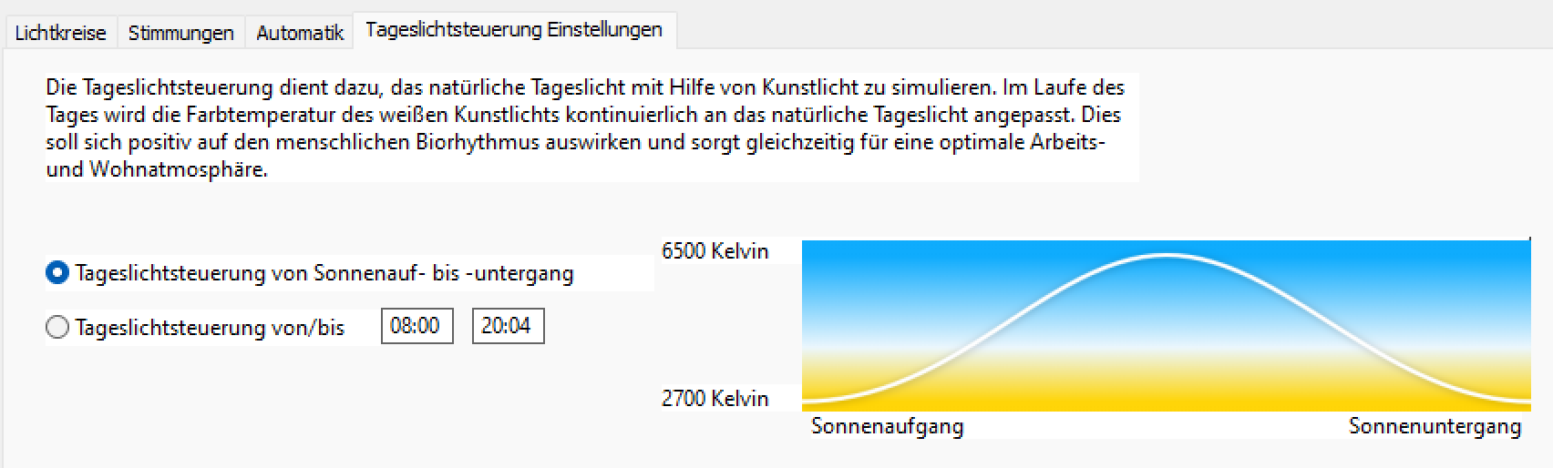 Klicke auf die Grafik für eine vergrößerte Ansicht  Name: Loxone Tageslichtsteuerung.png Ansichten: 0 Größe: 49,7 KB ID: 464240