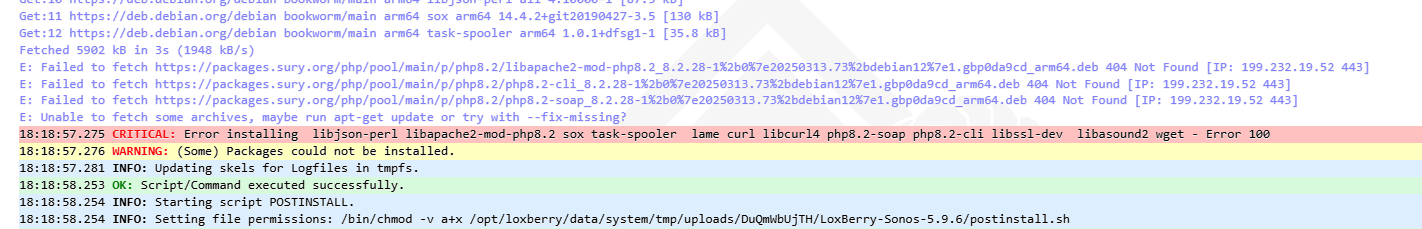 Klicke auf die Grafik für eine vergrößerte Ansicht

Name: Sonos_Error_installing_libjsopn-perl_2025-07-22.png
Ansichten: 96
Größe: 100,9 KB
ID: 465606
